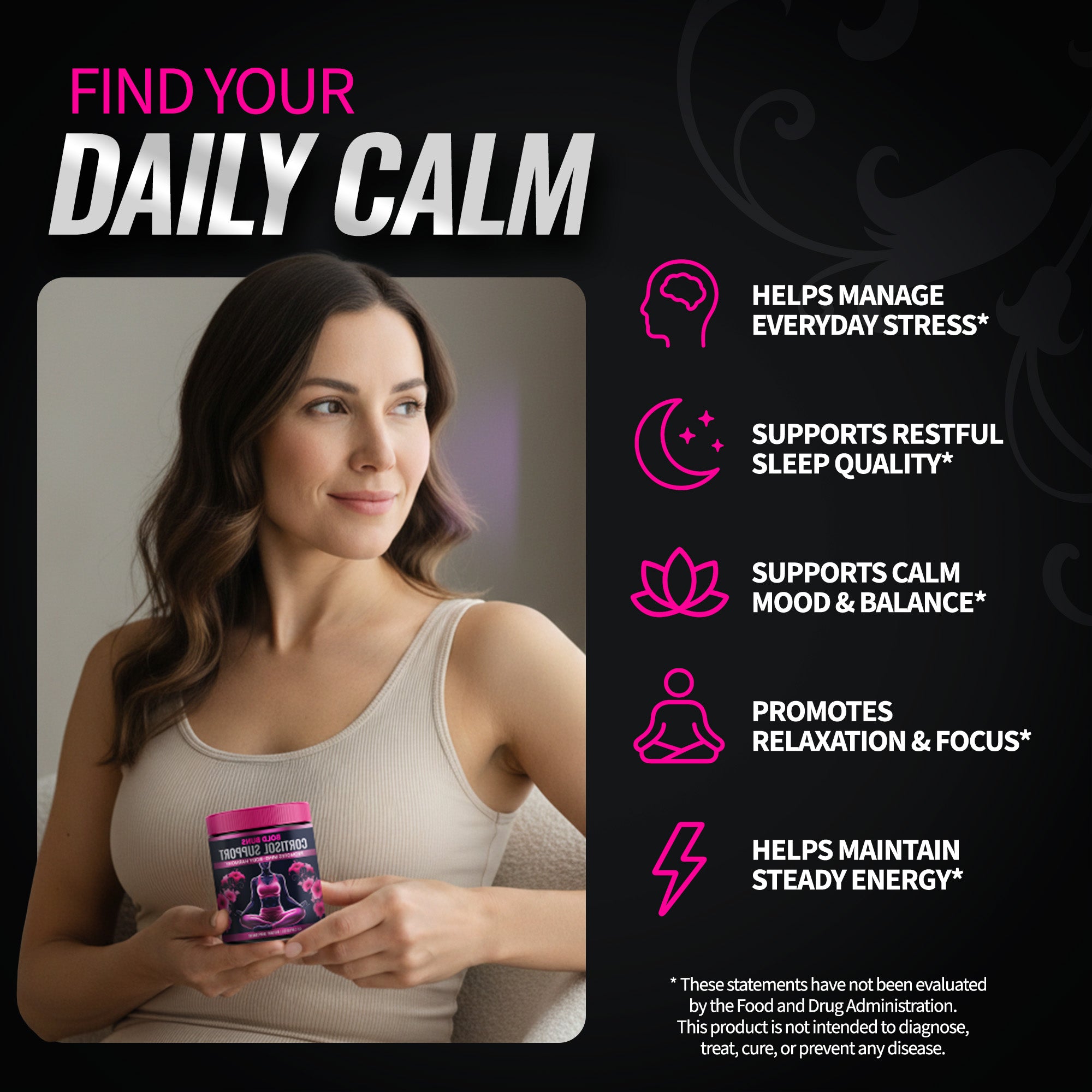 Cortisol Support for Women - Stress & Mood Balance Supplement