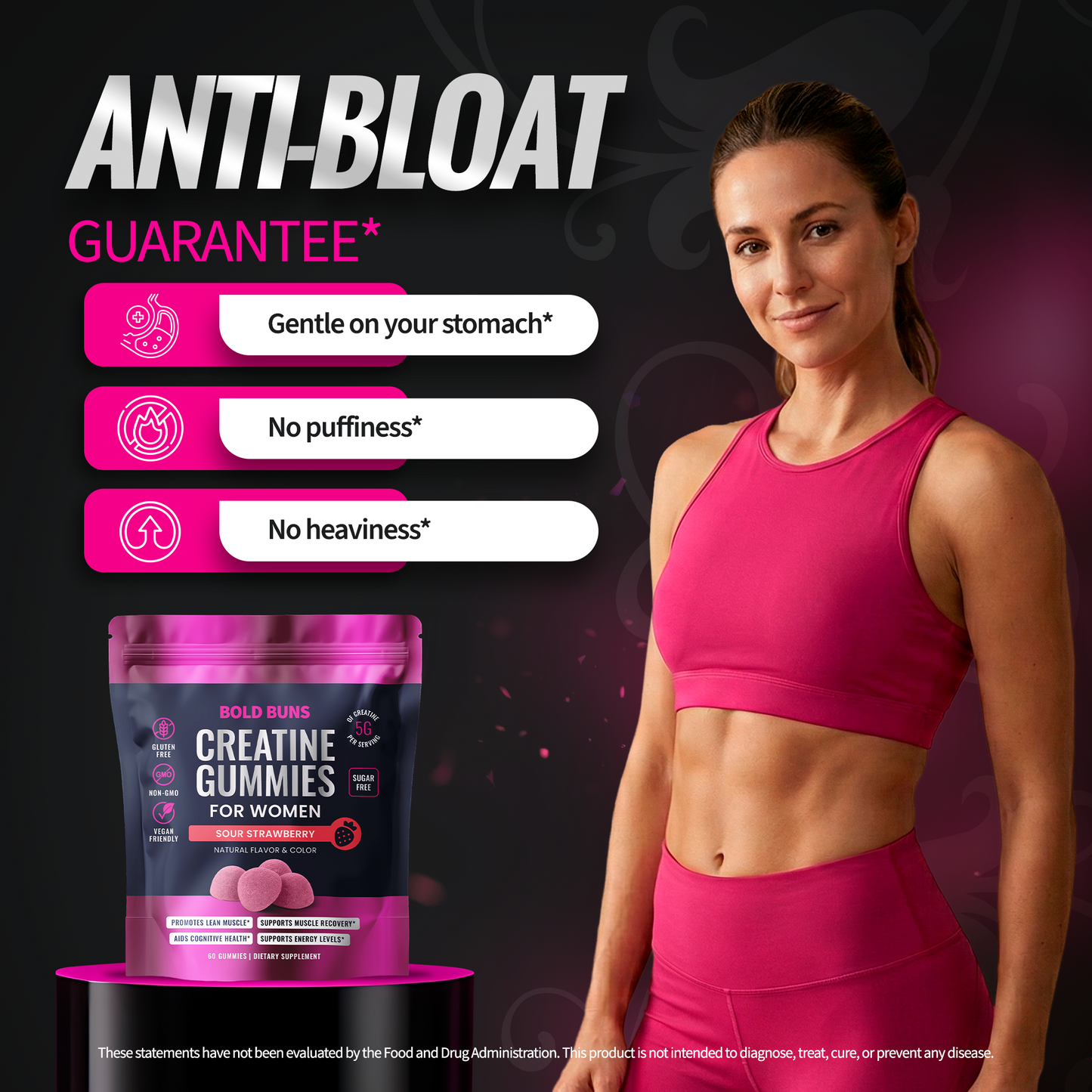 Creatine Monohydrate Gummies for Women -- 5g Creatine Per Serving
