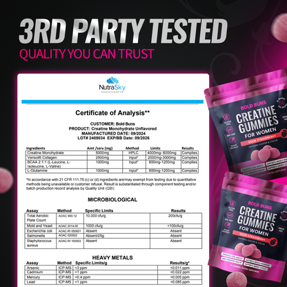 Creatine Monohydrate Gummies for Women -- 5g Creatine Per Serving