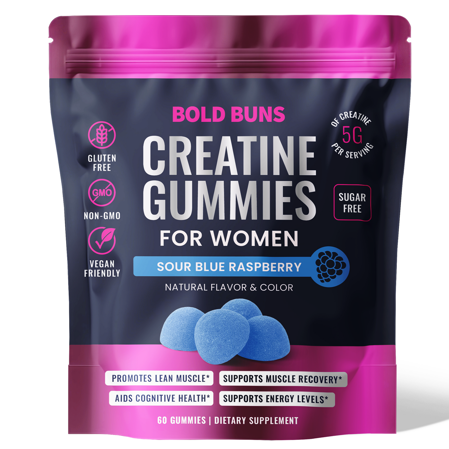Creatine Monohydrate Gummies for Women -- 5g Creatine Per Serving