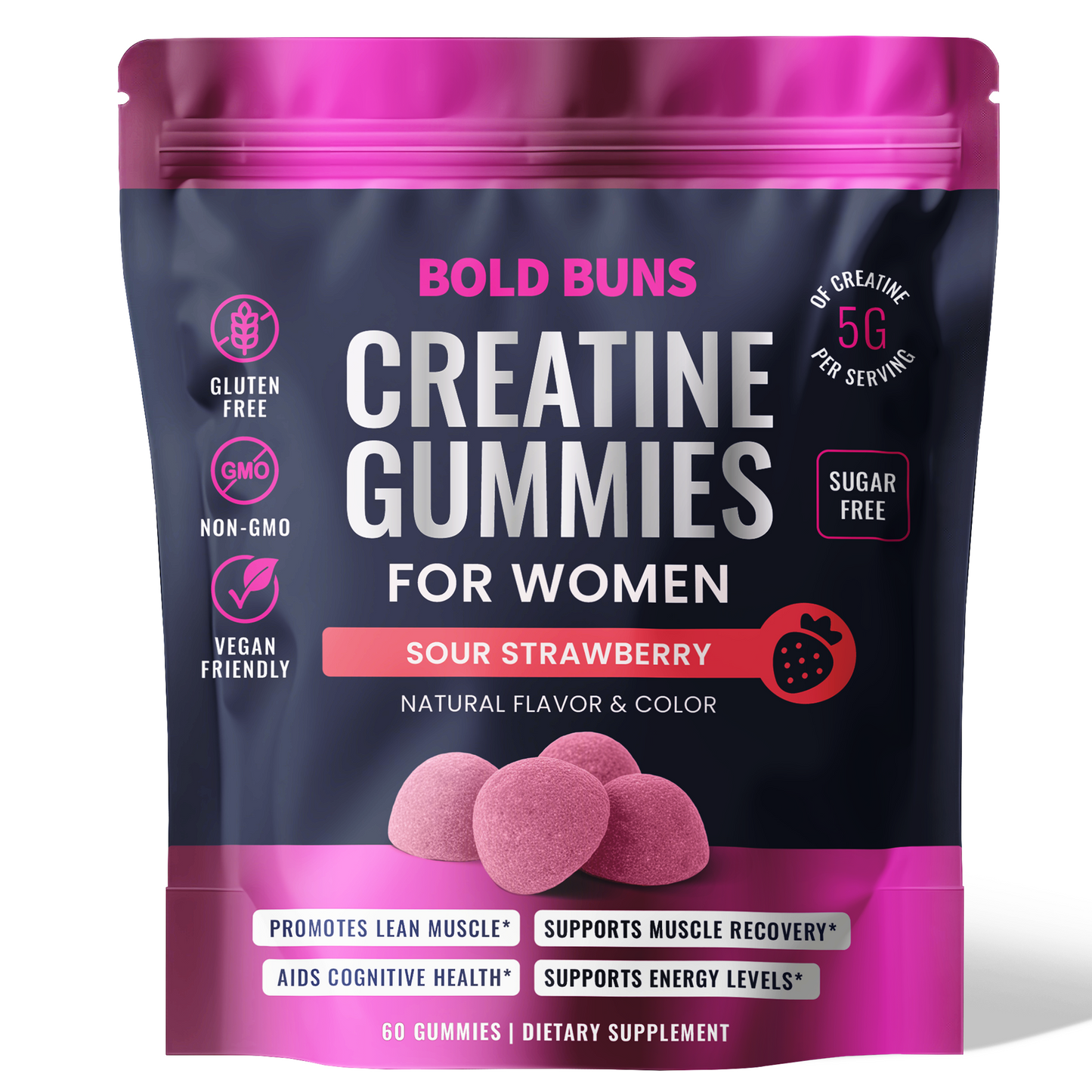 Creatine Monohydrate Gummies for Women -- 5g Creatine Per Serving